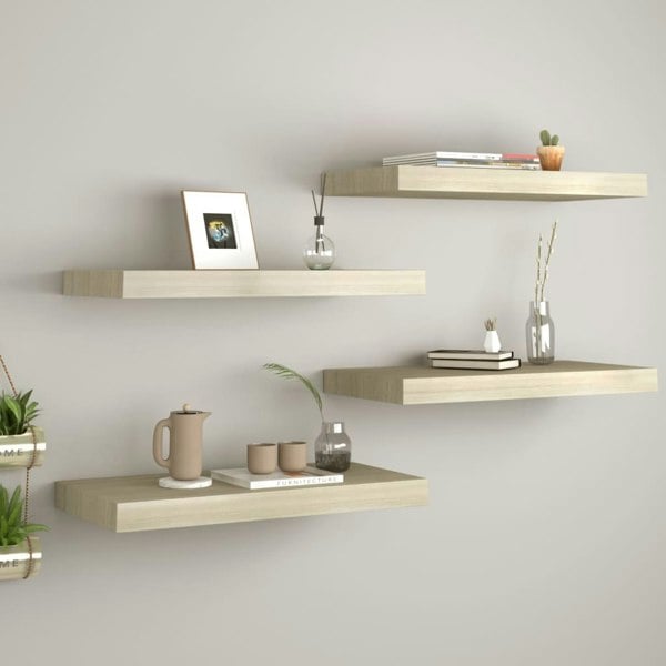 Berkfield Floating Wall Shelves 4 pcs Oak 50x23x3.8 cm MDF