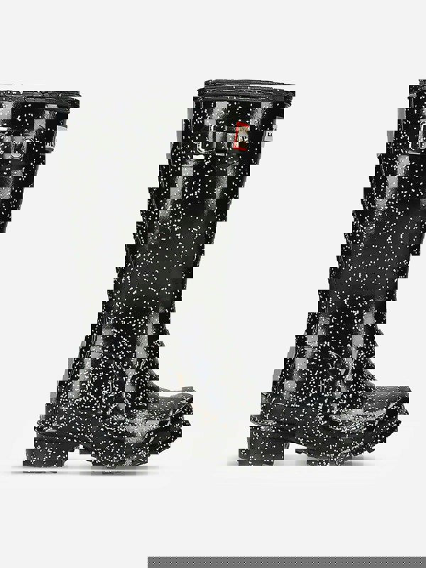 Hunter Girls Original Giant Glitter Wellingon Boots in Black
