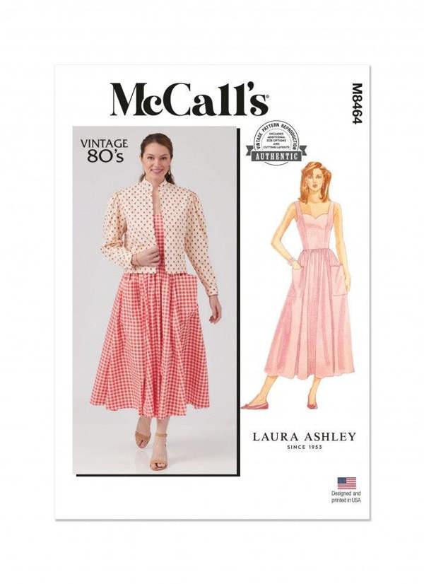 McCalls 8464 Paper Sewing Pattern – Women's Vintage Jacket & Dress, Intermediate