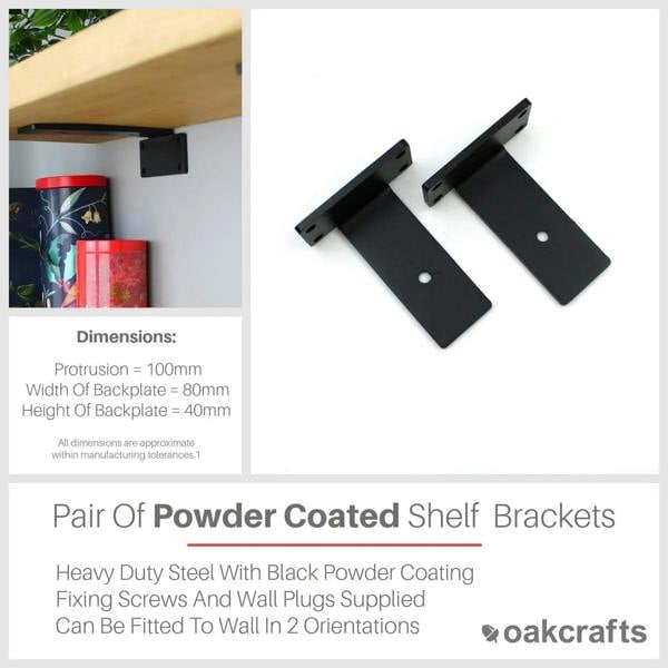 Pair of Powder Coated Shelf Brackets
