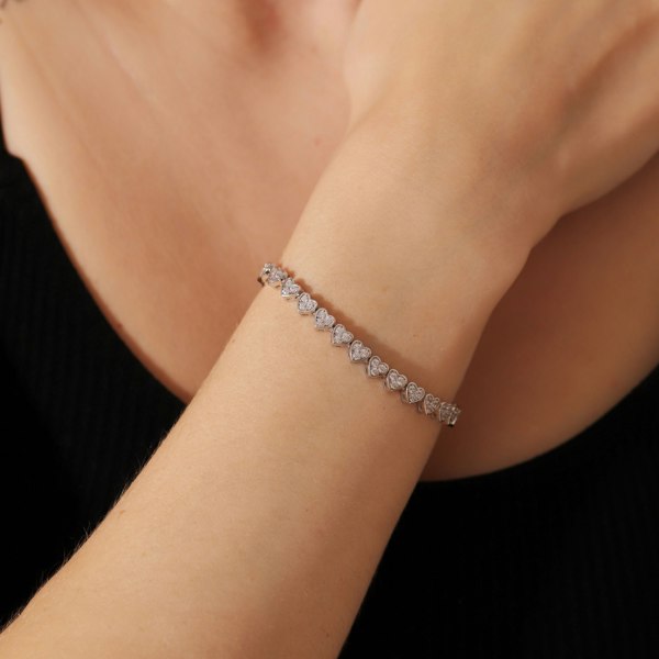 Gold Trip Crystal Heart Slider Bracelet