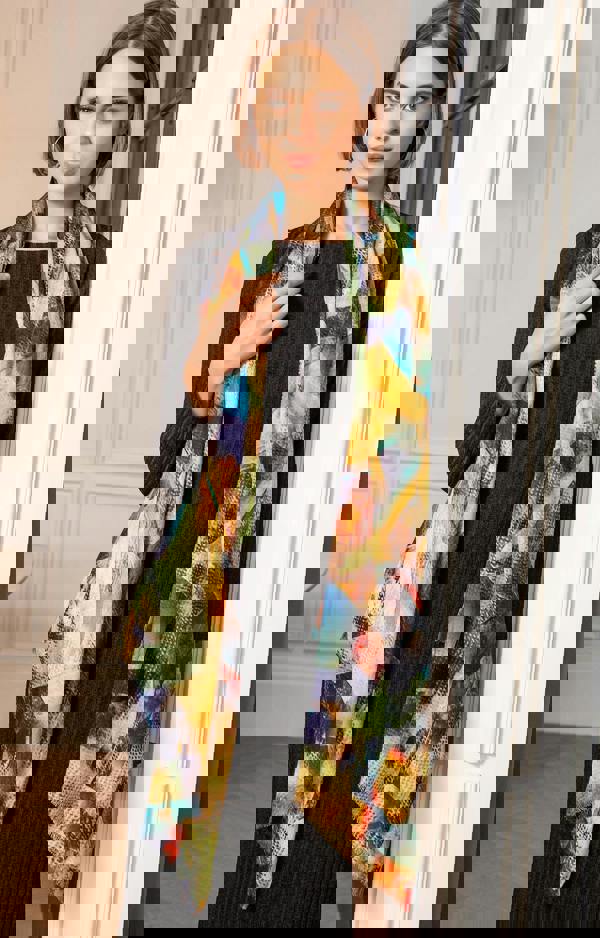 Alie Street London Mariselle Silk Wool Scarf - Azure Muse