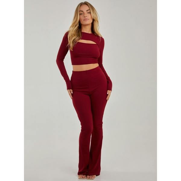 Pink Vanilla Ribbed Long Sleeve Letterbox Top