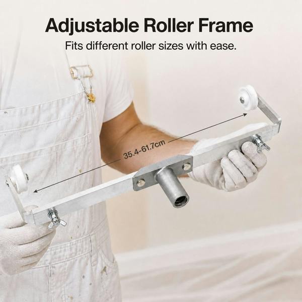 Traderight Paint Roller Set 5-Wheel Tray Extendable Pole Kit For Walls 13Pcs
