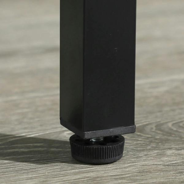 Black table leg with adjustable rubber foot for stable mini ping pong play