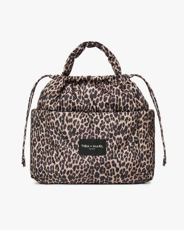 Tiba + Marl Luna Drawstring Changing Tote Leopard Print