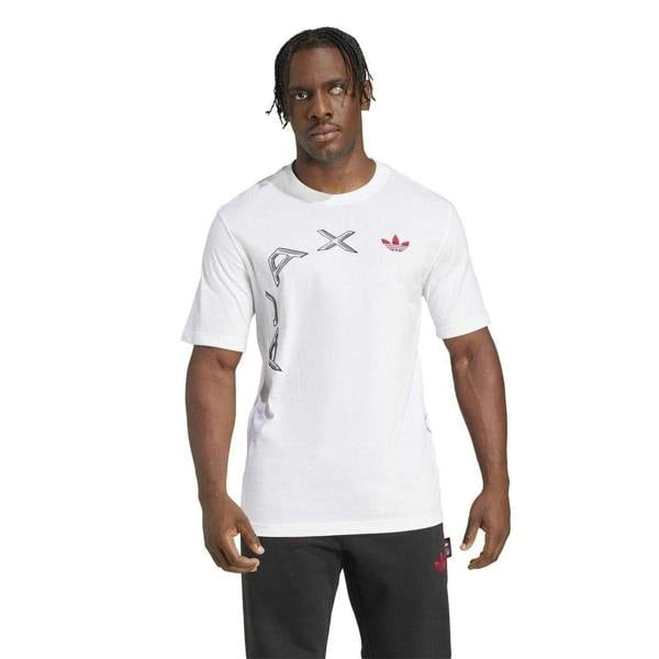 Adidas Mens Trefoil Ajax Amsterdam Cotton T-Shirt - White - 