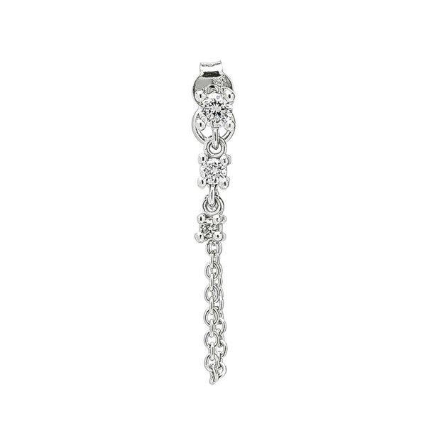 Spero London Fine Diamond Linked Tennis Earring in 14ct Solid Gold - Single