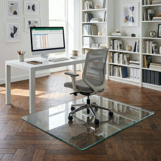 Floortex Cleartex® Glaciermat Heavy Duty Glass Chair Mat