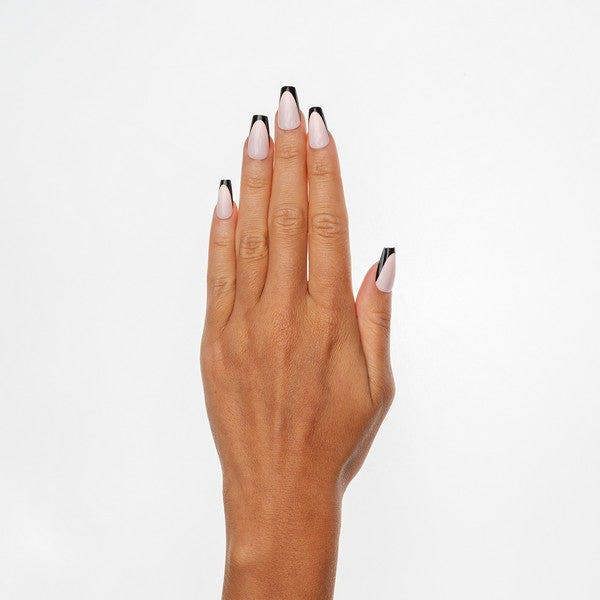Invogue Black French Tip Coffin Nails - Pack of 24