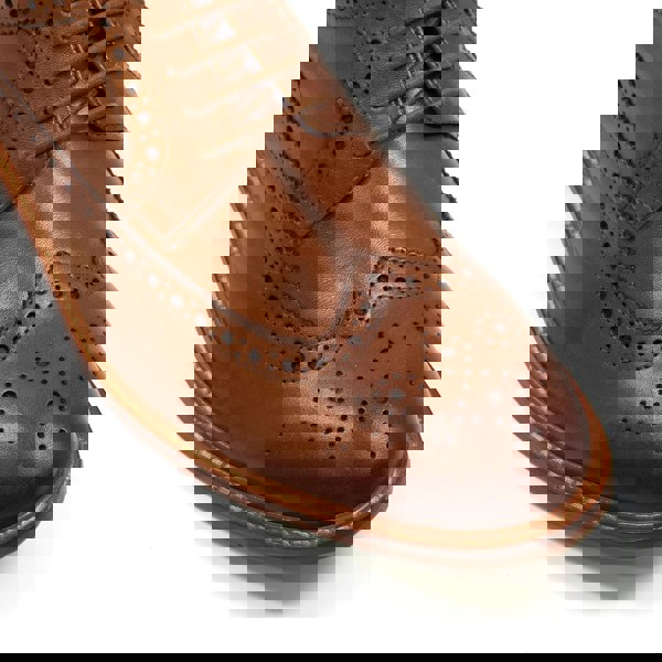 Dune London Superior Leather Wingtip Brogue Shoes - Brown