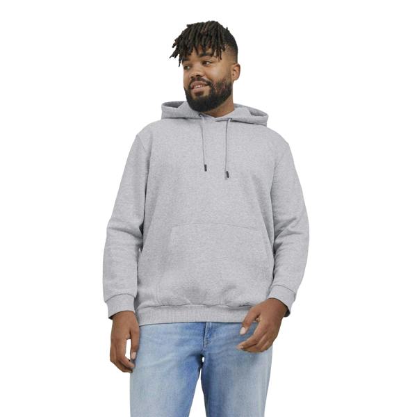 Jack And Jones Mens Bradley Plus Hoodie - Grey - 