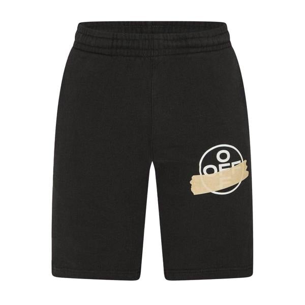 Off White Mens Relaxed Fit Lounge Sweat Shorts - Black/Beige - 
