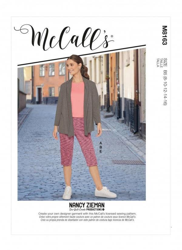 McCalls 8163 Paper Sewing Pattern – Women's Jacket, Top, Skirt & Trousers, Size 8-16, Intermediate