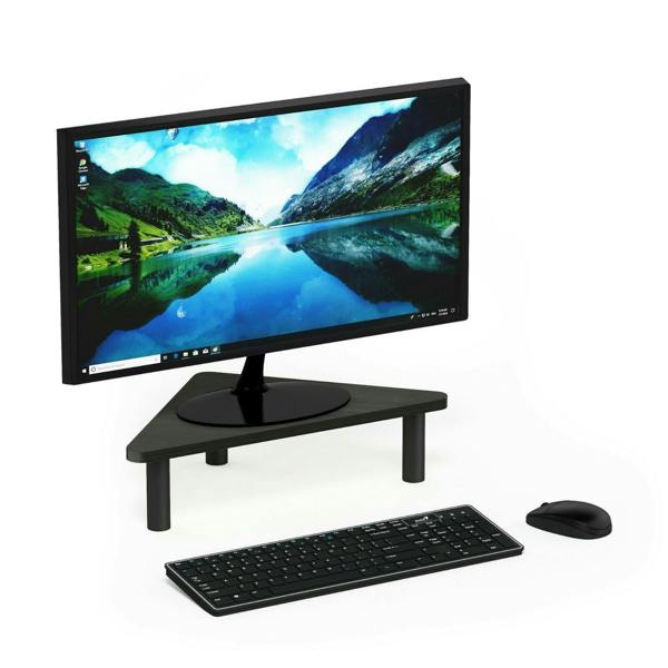 WALPLUS Turn N Tube Corner Monitor Riser Stand, Espresso/Black | Modern Furniture Piece for Stylish and Functional Home Use