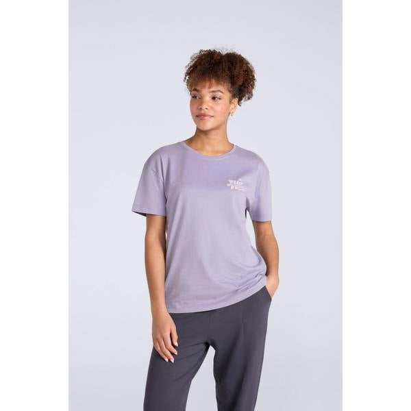 Animal Womens/Ladies Leena Organic Cotton Boxy T-Shirt - Dusky Purple - 