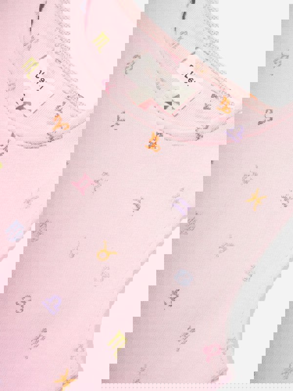 DL1961 Girls Marcie Star Signs Tank Top in Pink