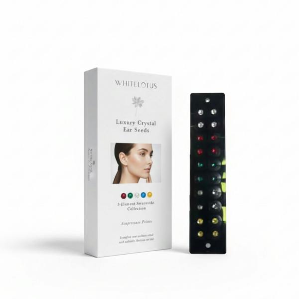 White Lotus Beauty Luxury Crystal Ear Seeds | TCM Wellness Ritual Kit