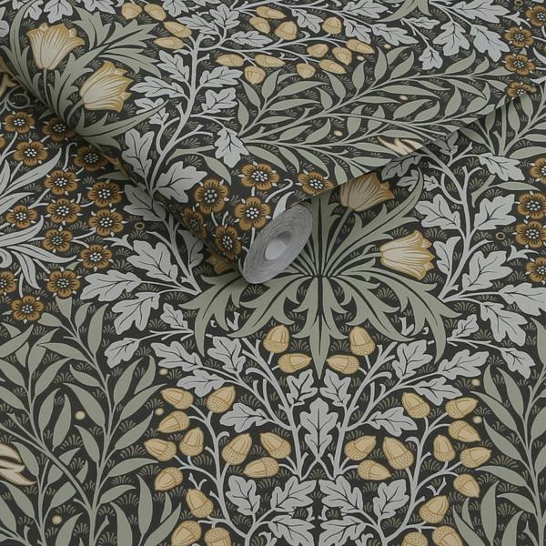 William Morris at Home Oak & Willow Charcoal Wallpaper