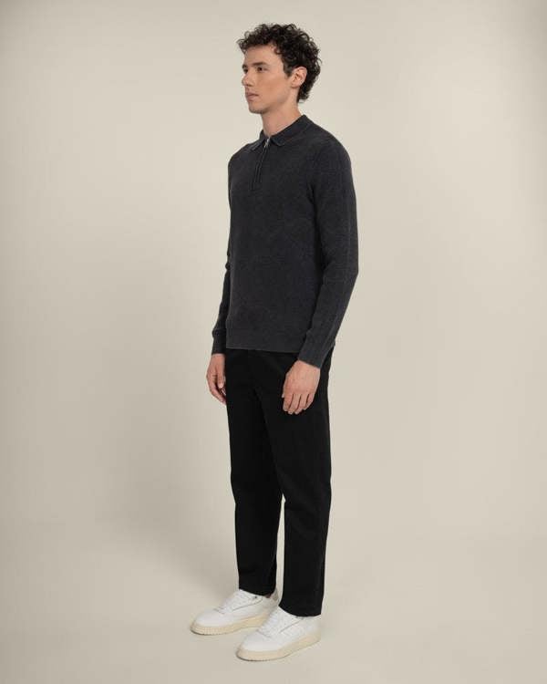 Larsson & Co Gaerum - Vintage Wash Long Sleeve Polo Shirt