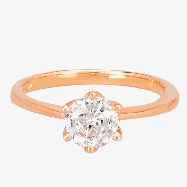 Starbright Rose 6mm Six Claw Round Cubic Zirconia Ring R3227(6M) 3A RGP