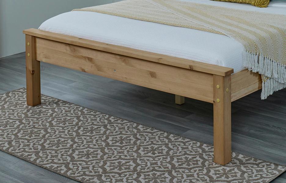 Mission TM Dorset Natural Wax Solid Pine Bed Frame, Shaker Headboard, 4 Sizes, Single to King