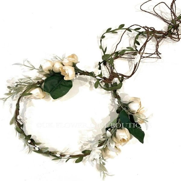 Bohemian Gypsy Garland - Metallic Ivory - UK Flower Girl Boutique