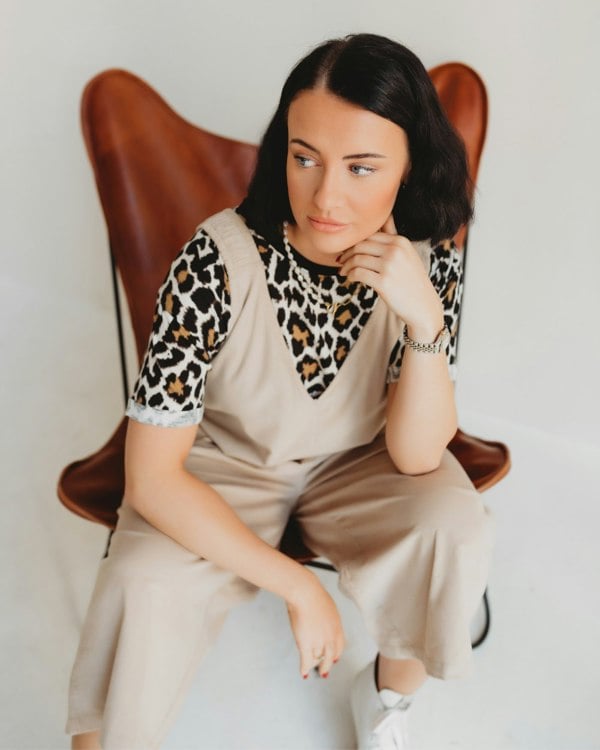 Grace Beige Wide Leg Jumpsuit- image 5