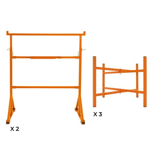 T-mech Trestle Stand x 2 & Mortar Board Stands 500mm H x 3