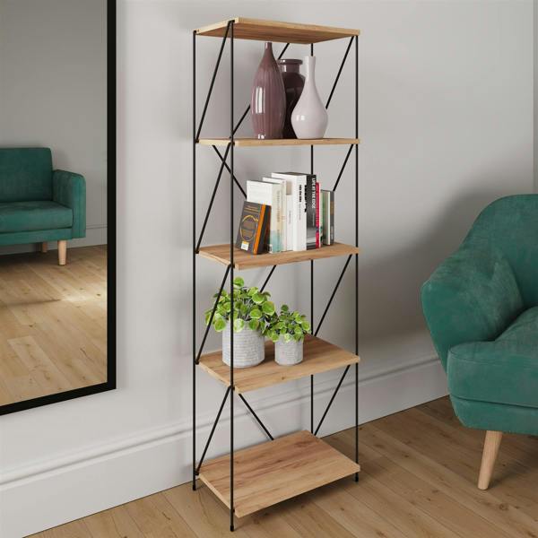 Leyo 5 Tier Storage Rack Wotan Oak