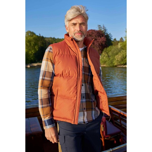 Mountain Warehouse Mens Rock Padded Gilet - Burnt Orange - Burnt Orange - 100% Polyester