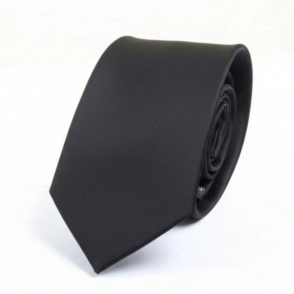 TruClothing Men's Black Classic Formal Satin Tie