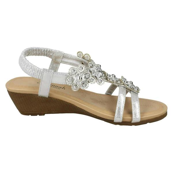 Savannah Ladies Savannah Mid Wedge Slingback Sandals