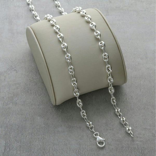 Sterling Silver 5mm Coffee Bean Chain - Love Silver Jewellery
