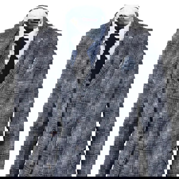 TruClothing TP-30 - Men's Grey Tweed Check 3 Piece Suit