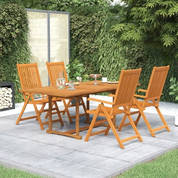 Berkfield 5 Piece Garden Dining Set Solid Wood Acacia