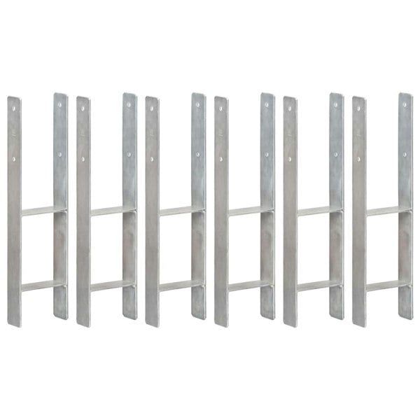 Berkfield Fence Anchors 6 pcs Silver 14x6x60 cm Galvanised Steel