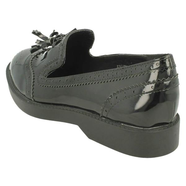 Spot On Ladies Spot On Mid Heel Tassel Vamp Brougue Shoe