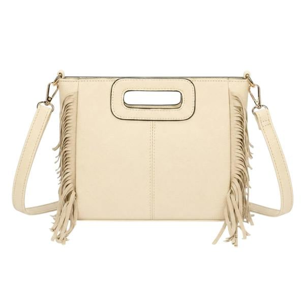 Kitise Bohemian Fringe Tassel Cutout Crossbody Shoulder Tote Bag