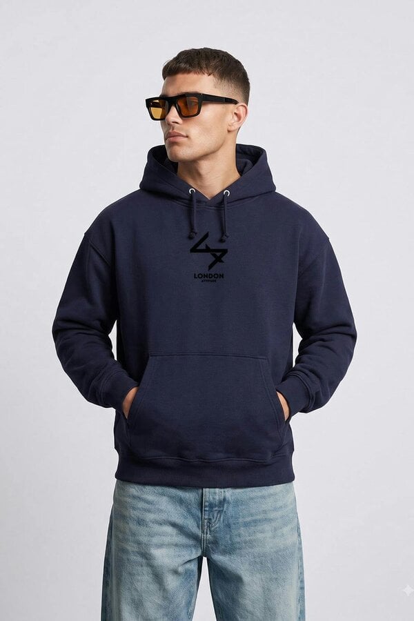 London Attitude Relaxed Fit Japanese Inspired  Graphic Hoodie