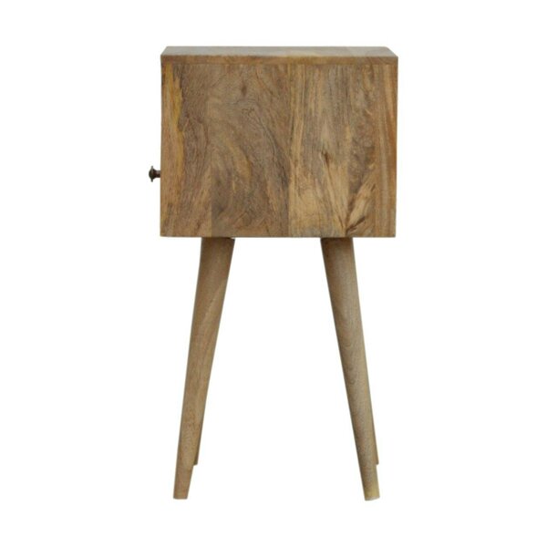 Wyld Haus Parma Mini Oak Mango Wood Bedside Table with Drawer and Open Shelf