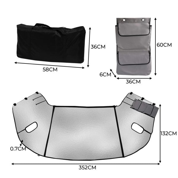 Monstershop Waterproof Motorhome Insulated Screen Cover with Carry Bag