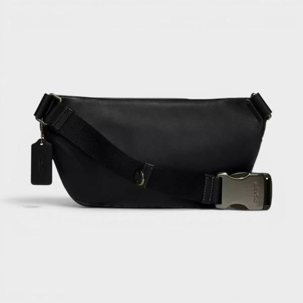 Coach Elias Belt Bag Signature Canvas Charcoal Grey