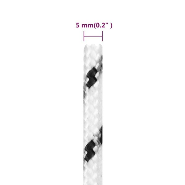 Berkfield Braided Boat Rope White 5 mmx250 m Polyester