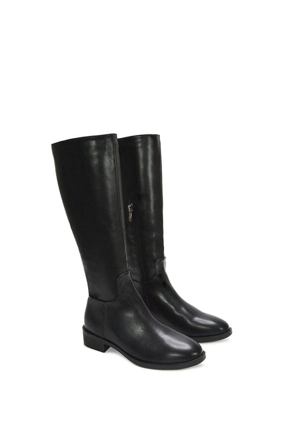 XY LONDON Low Block Heel Knee High Riding Boots