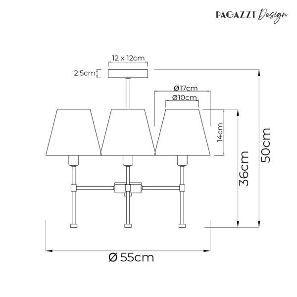 Pagazzi Lighting Taliah 5-Light Antique Brass Semi-Flush Ceiling Light