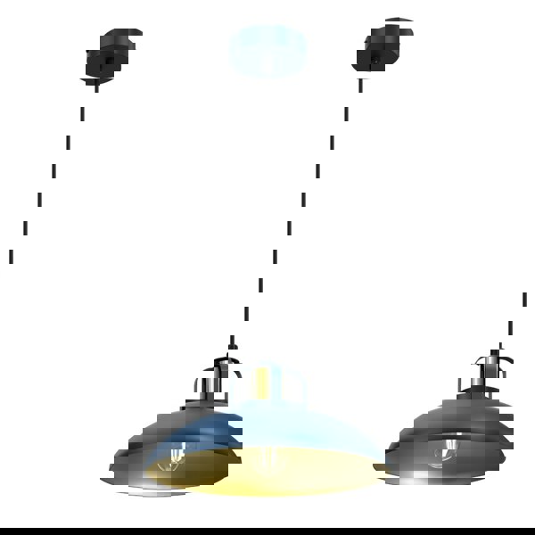 Milagro Felix Blue Pendant Lamp 1XE27 The Hand Made High Quality Fittings 29CM Shades Rugged Industrial Look