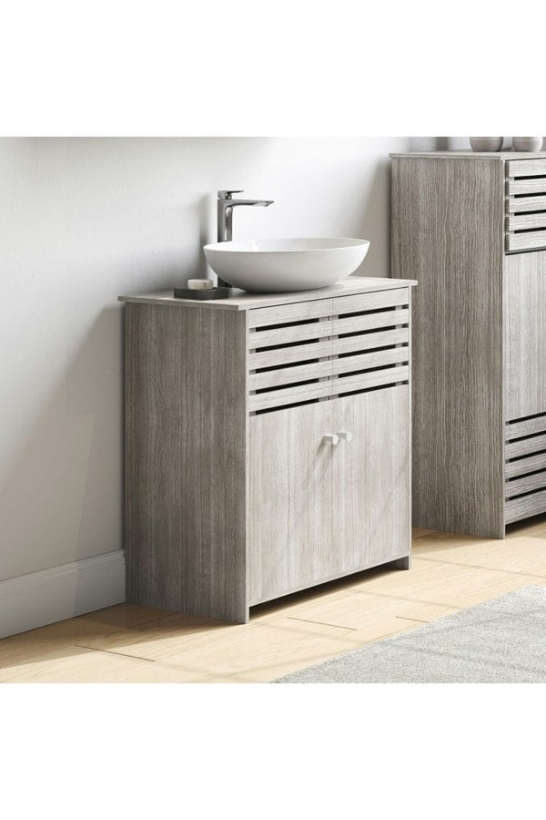 Living and Home Wooden Freestanding Bathroom Under Sink Storage Cabinet
