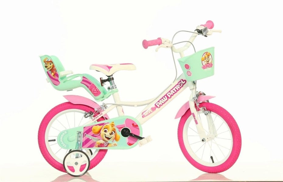 Dino Bikes Dino Paw Patrol 12in Girls Bike - White/Pink