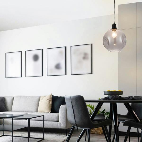 COSYLYTE Millfield Smoky Dimple Glass Pendant Light